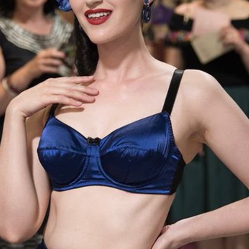 What Katie Did Blue Satine bra